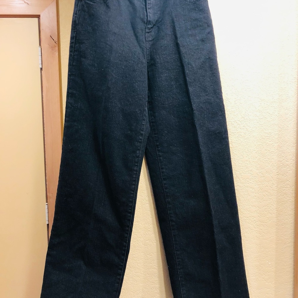 TWRHLL Christie Brinkley black wide leg jeans sz 8